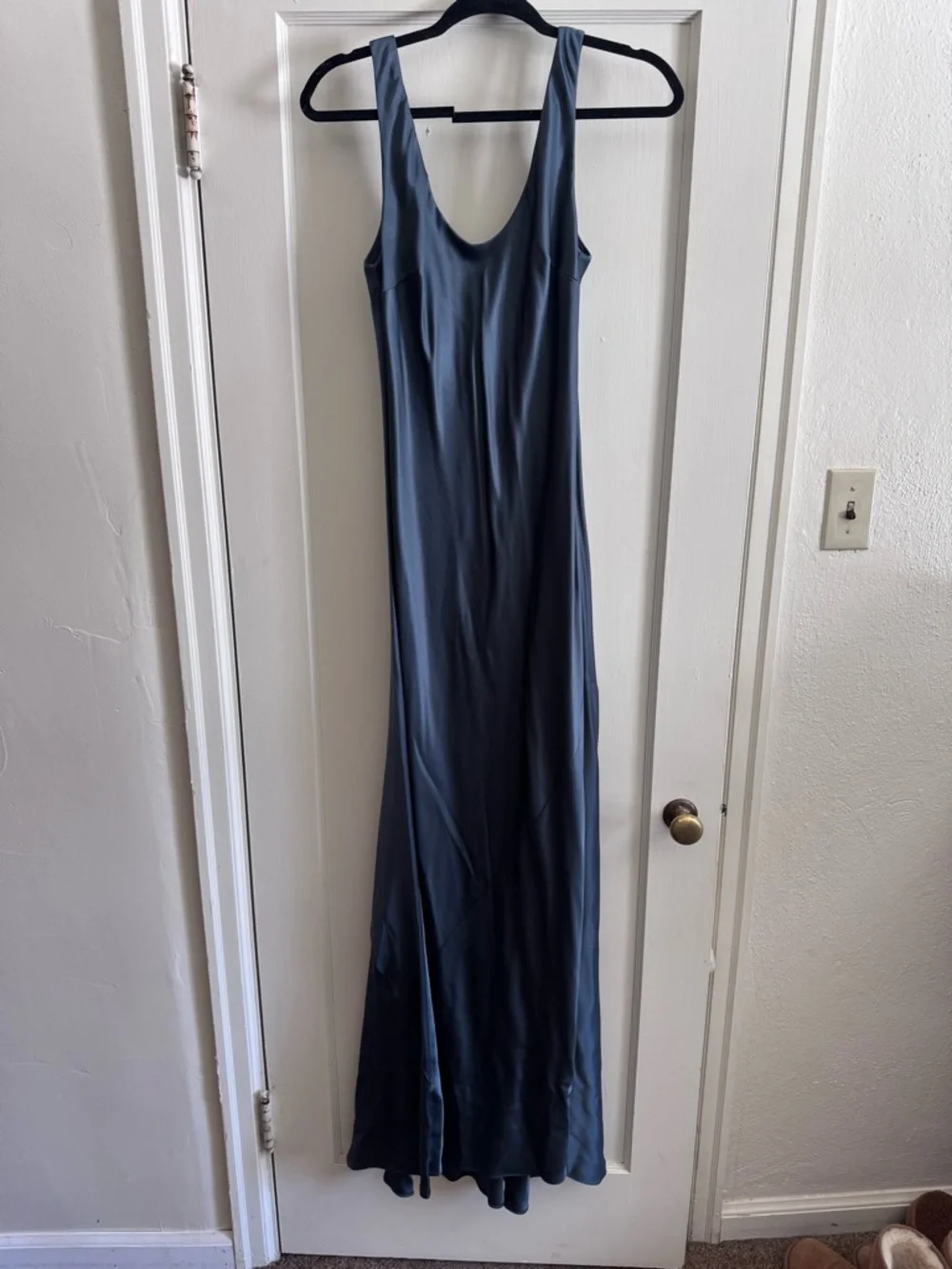 Reformation Sapphira Satin Dress in Slate - Picture 5 of 8